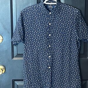 Polo by Ralph Lauren Men's Dark Blue Printed Shirt